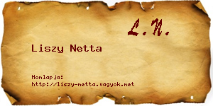 Liszy Netta névjegykártya